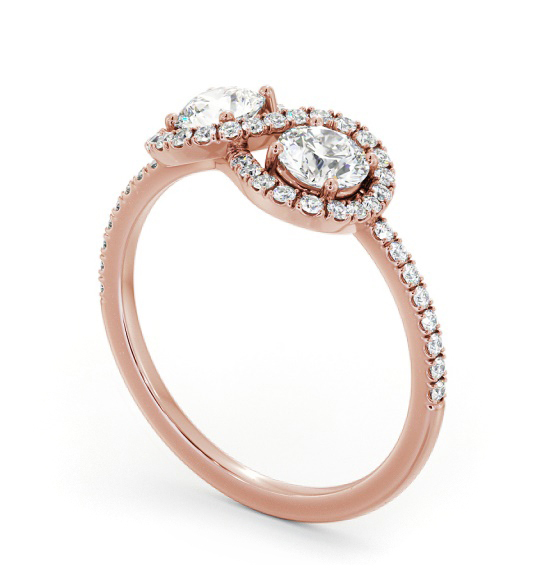 Round Shape Halo Toi et Moi Diamond Ring in 9K Rose Gold tw19_rg_thumb1