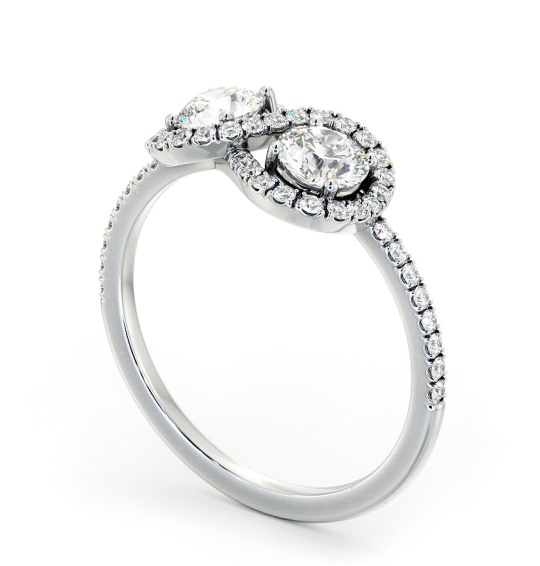 Round Shape Halo Toi et Moi Diamond Ring in Platinum tw19_wg_thumb1