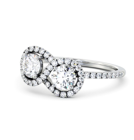 Elmine Infinity Halo Ring Round Diamond 1.10ct Toi et Moi tw19_wg_thumb2 