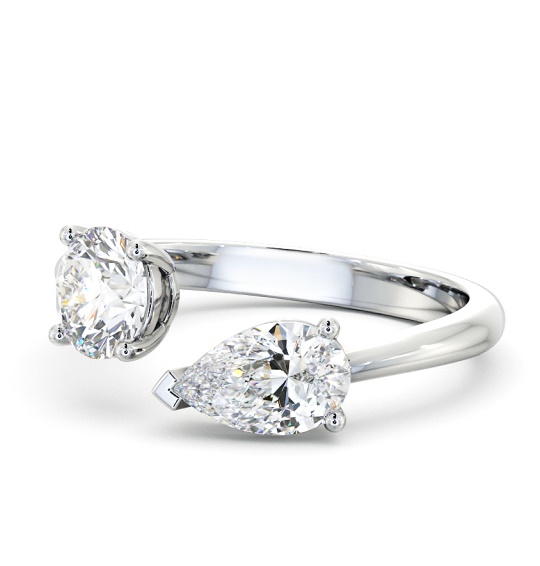 Callie Two Stone Ring Pear and Round Diamond Toi et Moi tw1_wg_thumb2 