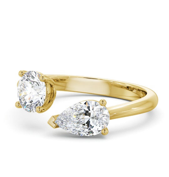 Callie Two Stone Ring Pear and Round Diamond Toi et Moi tw1_yg_thumb2 