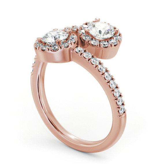 Round Shape Toi et Moi Diamond Halo Ring in 9K Rose Gold tw20_rg_thumb1