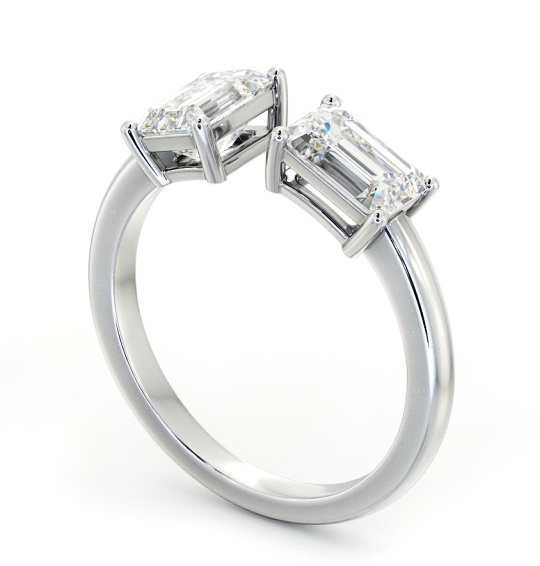 Emerald Shape Toi et Moi Ring in 9K White Gold tw2_wg_thumb1