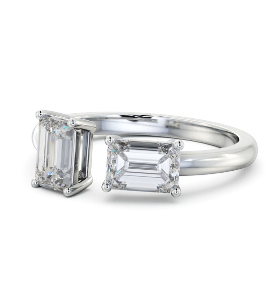 Rosalina Two Stone Ring Emerald Diamond Toi et Moi tw2_wg_thumb2 