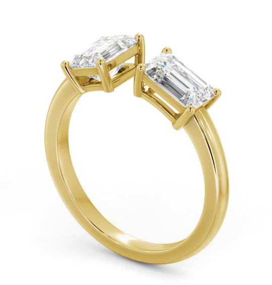 Emerald Shape Toi et Moi Ring in 18K Yellow Gold tw2_yg_thumb1