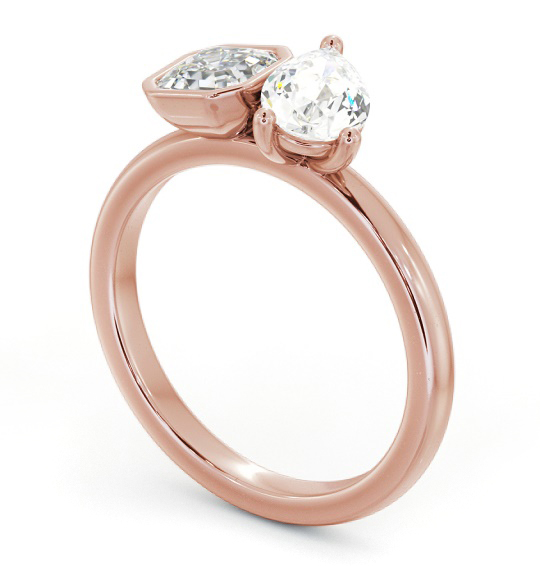 Asscher and Pear Shape Toi et Moi Ring in 9K Rose Gold tw3_rg_thumb1