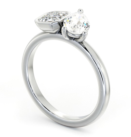 Asscher and Pear Shape Toi et Moi Ring in 9K White Gold tw3_wg_thumb1