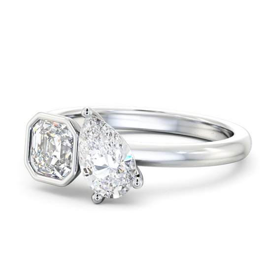 Daylin Two Stone Ring Pear and Asscher Diamond Toi et Moi tw3_wg_thumb2 