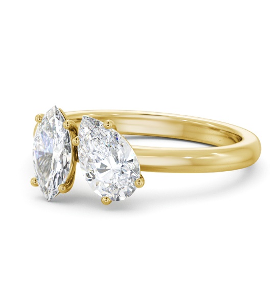 Helensa Two Stone Ring Pear and Marquise Diamond Toi et Moi tw4_yg_thumb2 