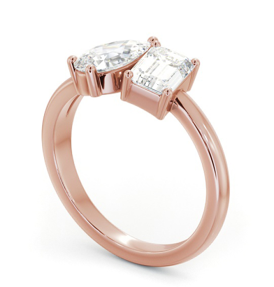 Emerald and Pear Shape Toi et Moi Diamond Ring in 18K Rose Gold tw5_rg_thumb1 