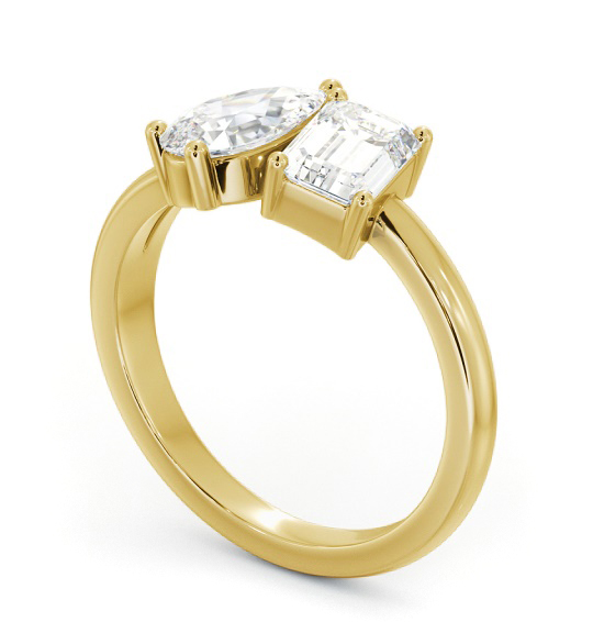 Emerald and Pear Shape Toi et Moi Diamond Ring in 9K Yellow Gold tw5_yg_thumb1