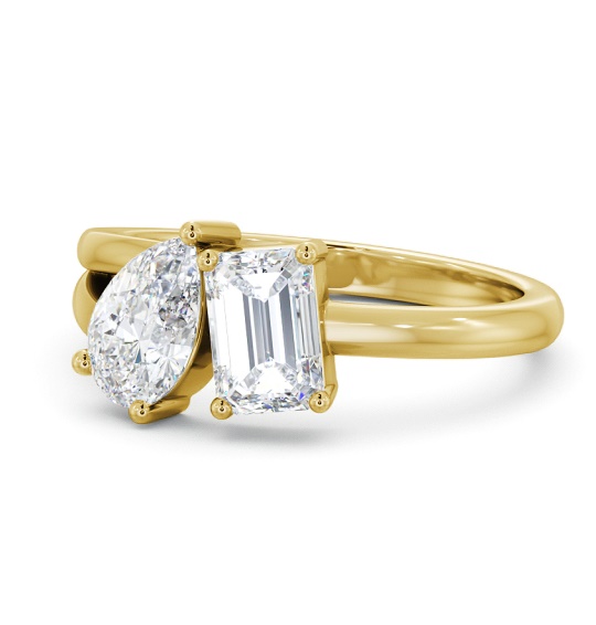 Sanalise Two Stone Ring Emerald and Pear Diamond Toi et Moi tw5_yg_thumb2 