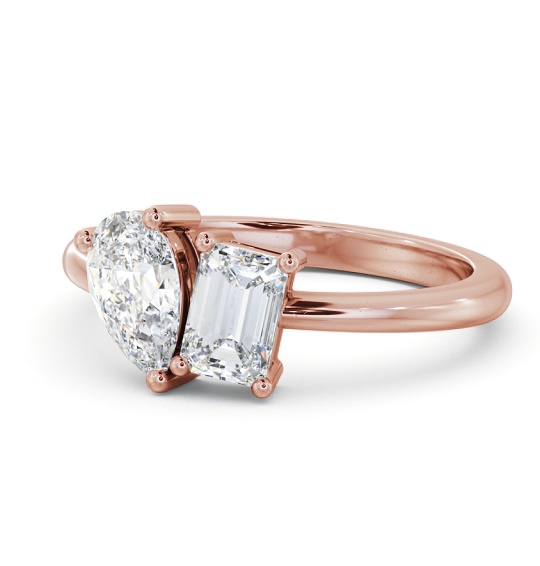 Heltaly Two Stone Ring Pear and Emerald Diamond Toi et Moi tw6_rg_thumb2 