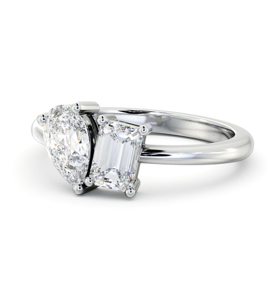 Heltaly Two Stone Ring Pear and Emerald Diamond Toi et Moi tw6_wg_thumb2 