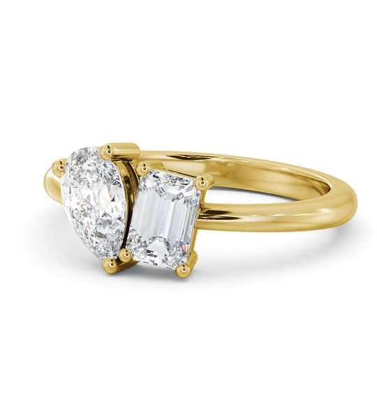 Heltaly Two Stone Ring Pear and Emerald Diamond Toi et Moi tw6_yg_thumb2 