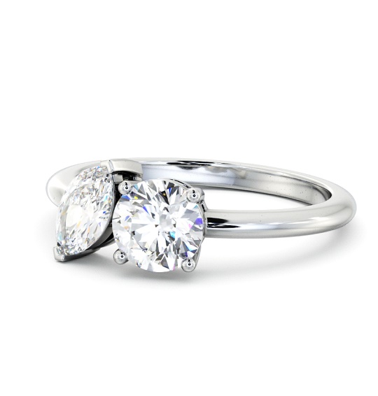 Brinessa Two Stone Ring Marquise and Round Diamond Toi et Moi tw7_wg_thumb2 