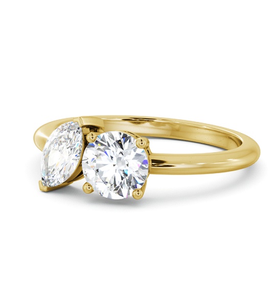 Brinessa Two Stone Ring Marquise and Round Diamond Toi et Moi tw7_yg_thumb2 