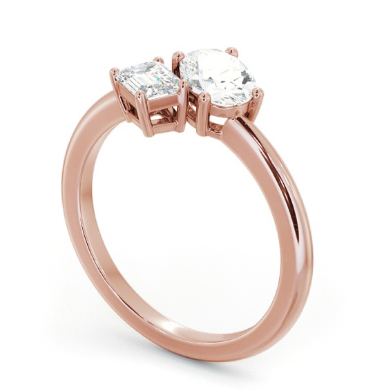 Oval and Emerald Shape Toi et Moi Diamond Ring in 18K Rose Gold tw8_rg_thumb1 