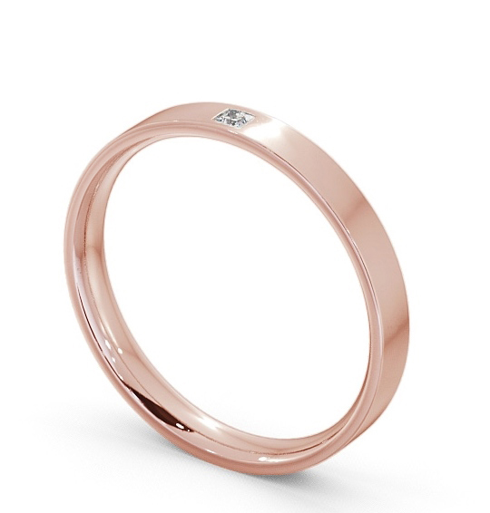 Ladies Diamond Wedding Ring 18K Rose Gold - Princess Single Stone WBF10_RG_THUMB1