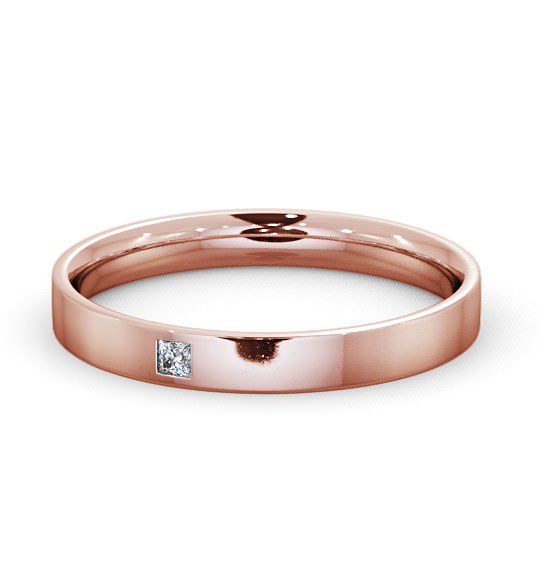  Ladies Diamond Wedding Ring 9K Rose Gold - Princess Single Stone WBF10_RG_THUMB2 
