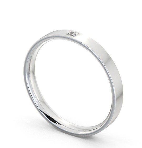  Ladies Diamond Wedding Ring 9K White Gold - Princess Single Stone WBF10_WG_THUMB1 