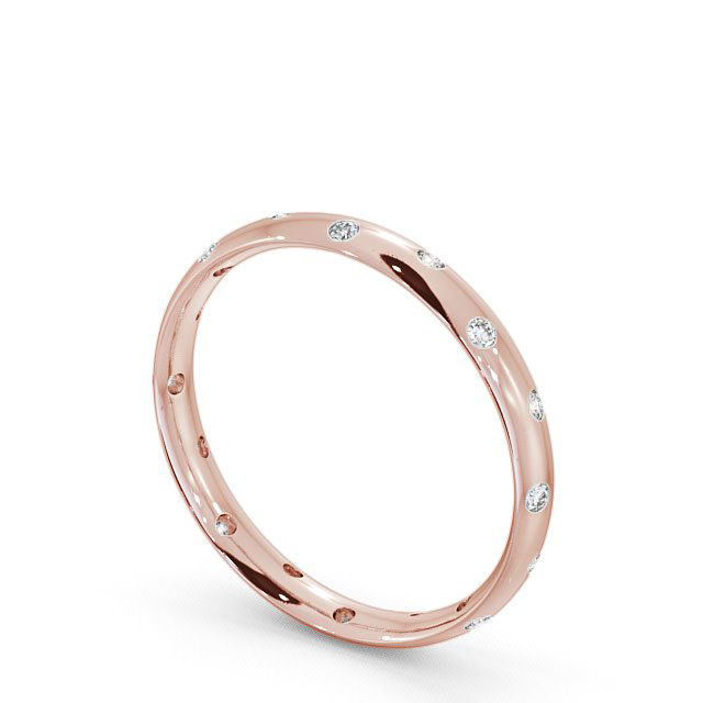 Ladies Round Diamond Wedding Ring 9K Rose Gold - Asby WBF12_RG_SIDE