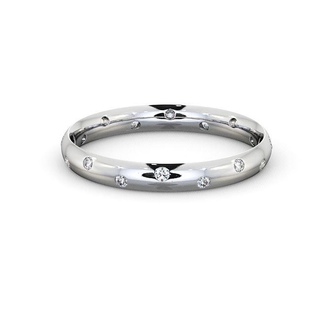 Ladies Round Diamond Wedding Ring Palladium - Asby WBF12_WG_FLAT