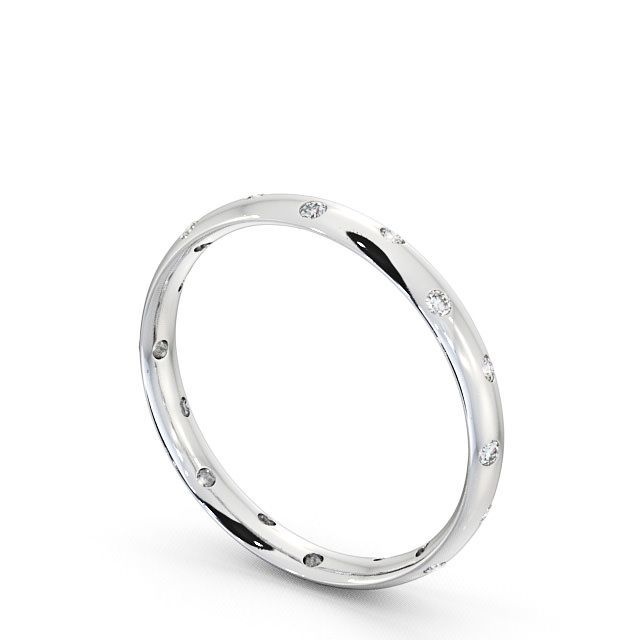 Ladies Round Diamond Wedding Ring 9K White Gold - Asby WBF12_WG_SIDE