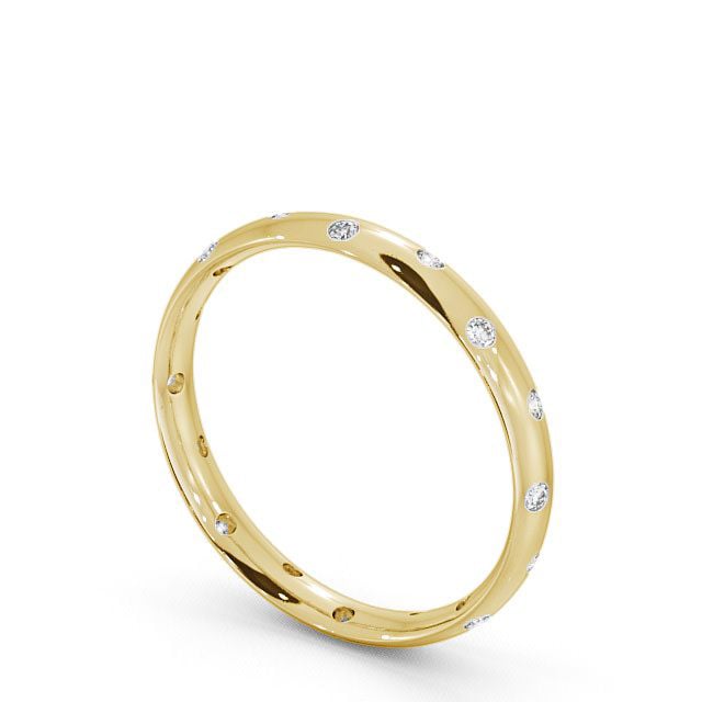Ladies Round Diamond Wedding Ring 18K Yellow Gold - Asby WBF12_YG_SIDE