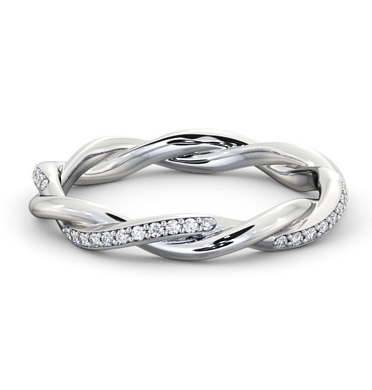  Ladies Round Diamond 0.18ct Wedding Ring 9K White Gold - Kinder WBF13_WG_THUMB2 