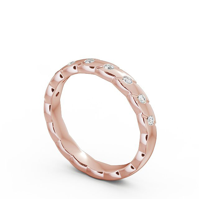 Ladies 0.08ct Round Diamond Wedding Ring 18K Rose Gold - Ismay WBF14_RG_SIDE