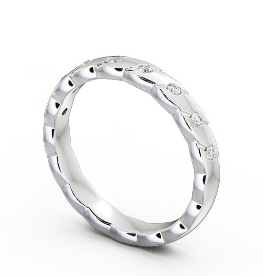  Ladies 0.08ct Round Diamond Wedding Ring Platinum - Ismay WBF14_WG_THUMB1 