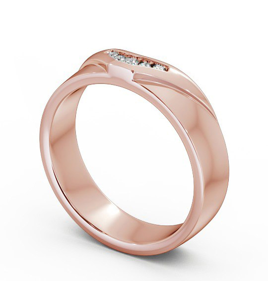 Ladies 0.05ct Round Diamond V Cut Wedding Ring 9K Rose Gold WBF15_RG_THUMB1 