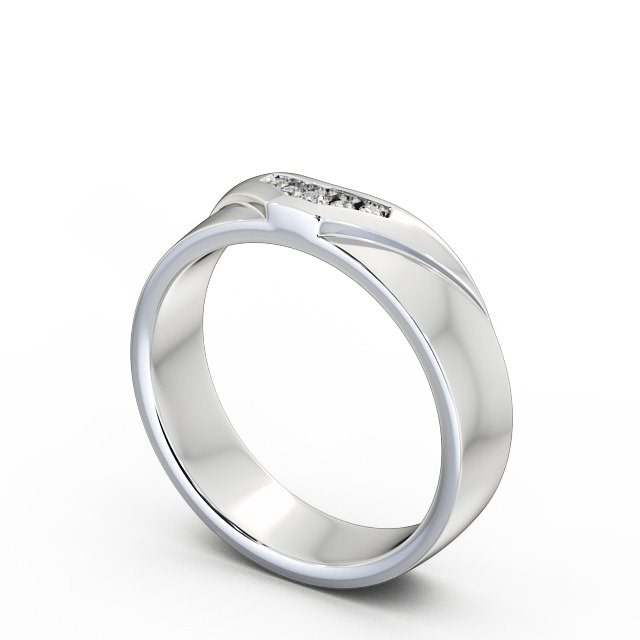 Ladies 0.05ct Round Diamond Wedding Ring 9K White Gold Loretta Angelic Diamonds