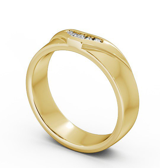 Ladies 0.05ct Round Diamond V Cut Wedding Ring 9K Yellow Gold WBF15_YG_THUMB1 