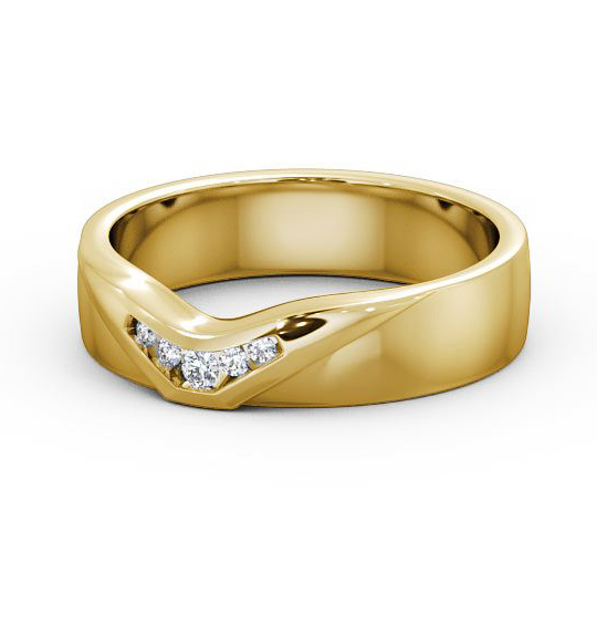 Loretta Ladies Round Diamond Wedding Ring 0.05ct V-Shaped WBF15_YG_THUMB2 