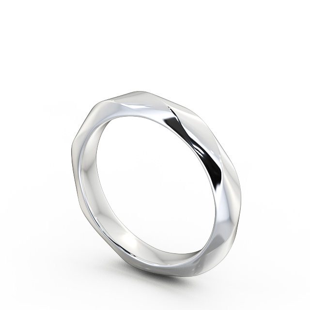 Ladies Textured Wedding Ring 18K White Gold - Beatrice WBF16_WG_SIDE