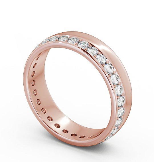 Ladies 0.60ct Round Diamond Full Eternity Wedding Ring 18K Rose Gold WBF18_RG_THUMB1