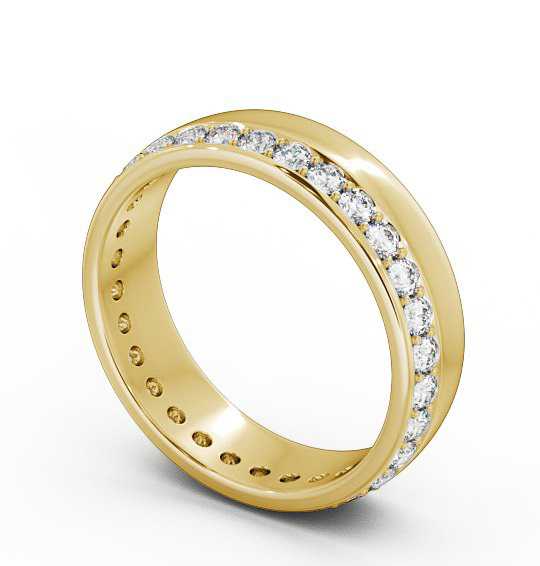 Ladies 0.60ct Round Diamond Full Eternity Wedding Ring 18K Yellow Gold WBF18_YG_THUMB1