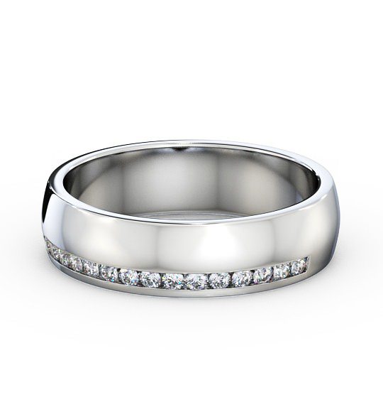 Ladies 0.18ct Round Diamond Channel Set Wedding Ring 18K White Gold WBF19_WG_THUMB2 