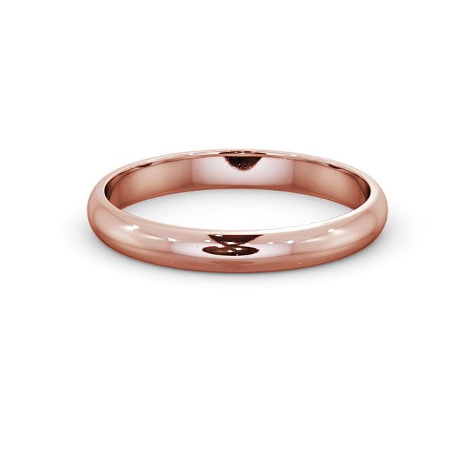 Ladies Plain Wedding Ring 18K Rose Gold - D-Shape WBF1_RG_FLAT