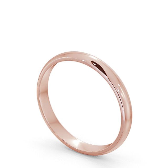 Ladies Plain Wedding Ring 18K Rose Gold - D-Shape WBF1_RG_SIDE