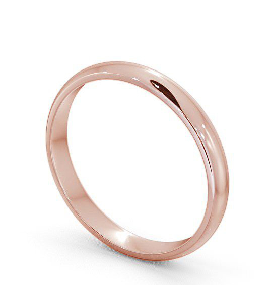 Ladies Plain D Shape Wedding Ring 18K Rose Gold WBF1_RG_THUMB1 