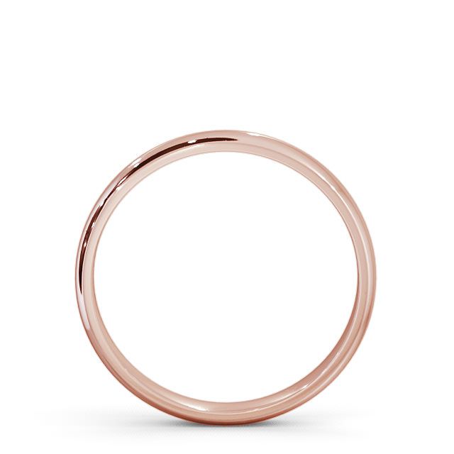 Ladies Plain Wedding Ring 18K Rose Gold - D-Shape WBF1_RG_UP