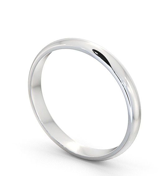 Ladies Plain D Shape Wedding Ring Palladium WBF1_WG_THUMB1