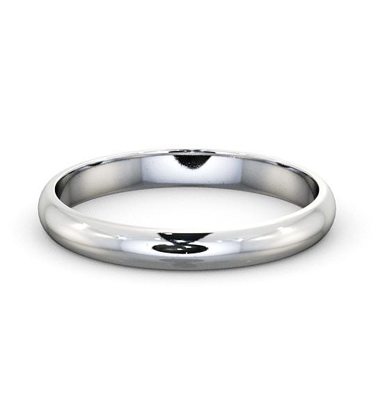  Ladies Plain Wedding Ring 18K White Gold - D-Shape WBF1_WG_THUMB2 