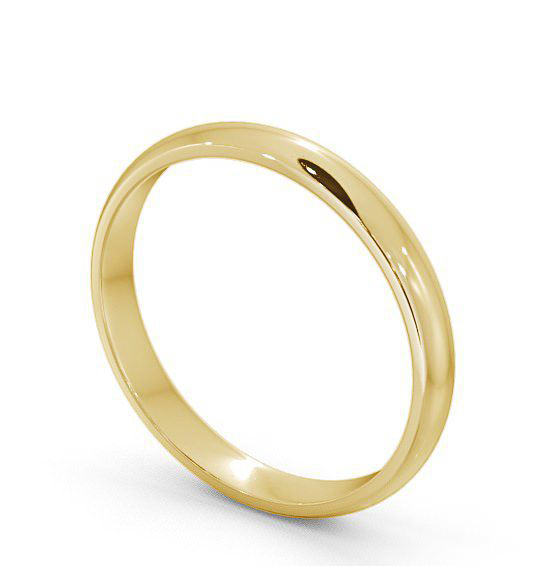 Ladies Plain Wedding Ring 18K Yellow Gold - D-Shape WBF1_YG_THUMB1