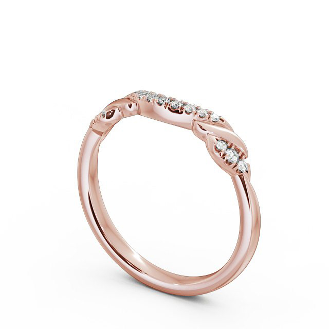 Ladies 0.10ct Round Diamond Wedding Ring 18K Rose Gold - Brooklyn WBF20_RG_SIDE