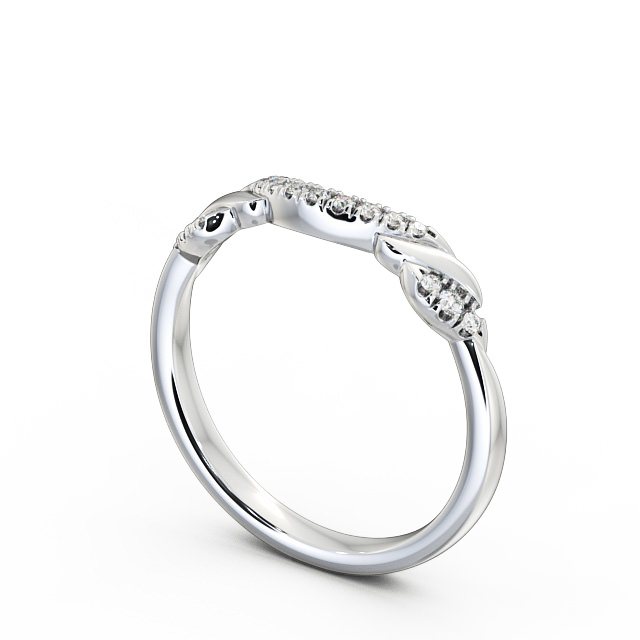 Ladies 0.10ct Round Diamond Wedding Ring Platinum - Brooklyn WBF20_WG_SIDE