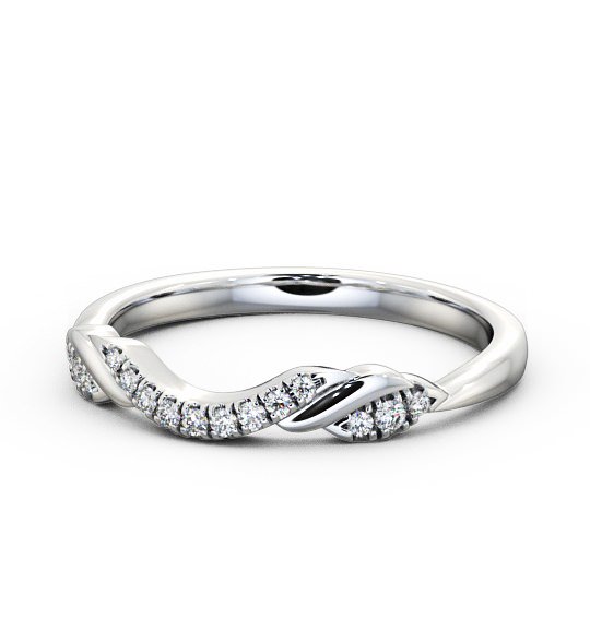 Ladies 0.10ct Round Diamond Curved Wedding Ring 18K White Gold WBF20_WG_THUMB2 